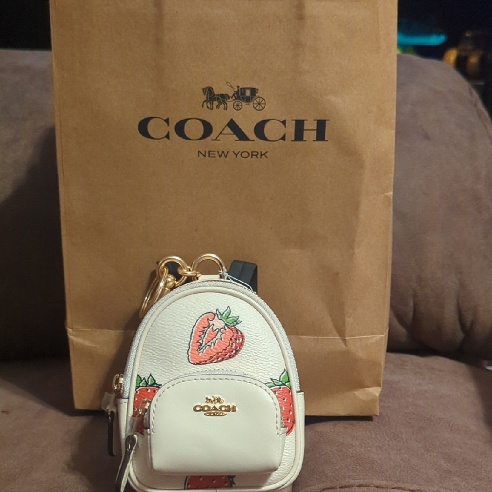 Coach Red and White Mini Bag